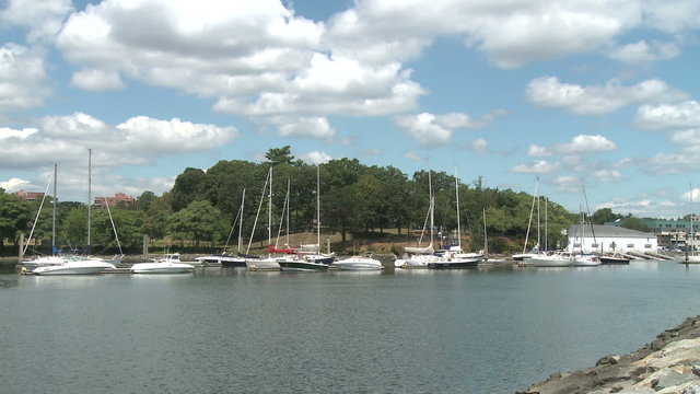 Docked sailboats
