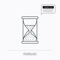 Hourglass icon. Sand time sign.