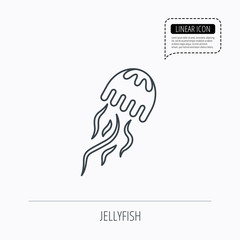 Jellyfish icon. Marine animal sign.