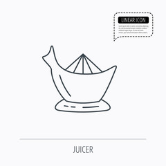 Juicer icon. Squeezer sign.