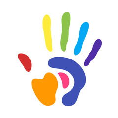 rainbow hand print