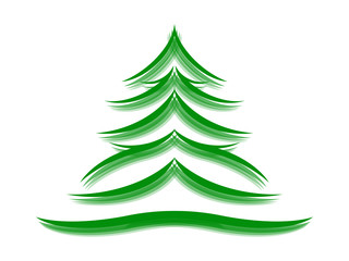 Symbol of a fir tree on a white background