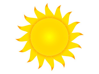 Symbol of the sun on a white background
