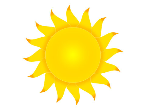 Symbol of the sun on a white background