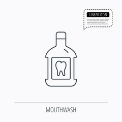 Mouthwash icon. Oral antibacterial liquid sign.