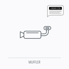 Muffer icon. Car fuel pipe or exhaust sign.