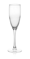 empty champagne glass isolated on the white background