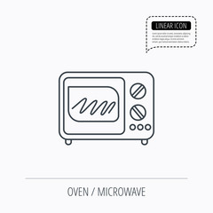 Microwave oven icon. Kitchen appliance sign.
