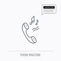 Phone icon. Call ringtone sign.