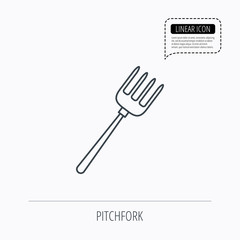 Pitchfork icon. Agriculture sign.