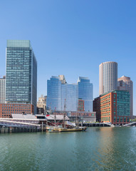 Fototapeta na wymiar Boston harbor and waterfront