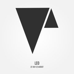 leo zodiac sign triangle art