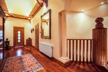 Spacious hallway with wooden floor