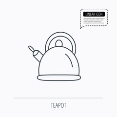 Teapot icon. Kitchen kettle sign.