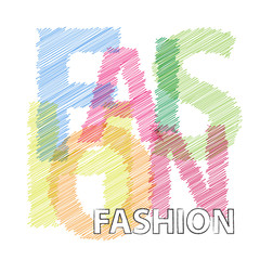 Vector fashion. Broken text scrawled