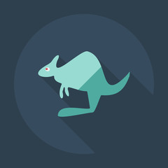 Flat modern design with shadow icons kangaroo