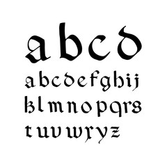 Font inspired by medieval blackletter script Rotunda 
