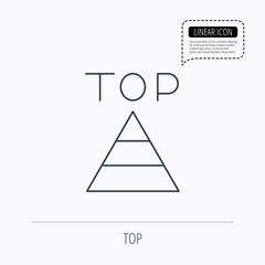 Triangle icon. Top or best result sign.