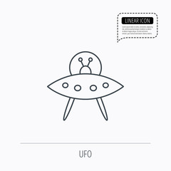 UFO icon. Unknown flying object sign.
