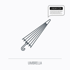 Umbrella icon. Water protection sign.