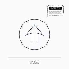 Upload icon. Top arrow sign.