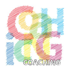 Vector coaching. Broken text scrawled