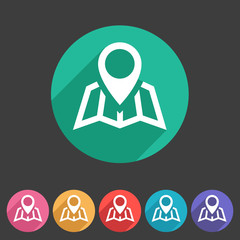 Map location icon flat web sign symbol logo label