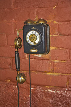 Old phone on the wall