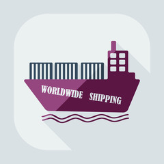 Fototapeta premium Flat modern design with shadow icons ship delivery