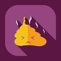 Flat modern design with shadow icons turd, faeces