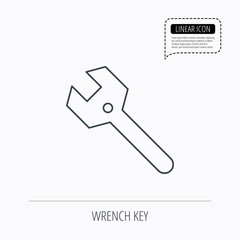 Wrench key icon. Repair tool sign.
