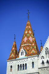 Fototapeta na wymiar budapest matthias church roof