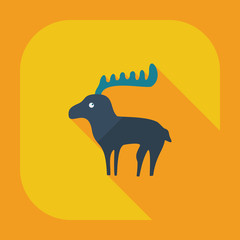 Flat modern design with shadow icons moose