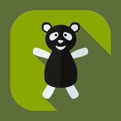 Flat modern design with shadow icons panda athlete