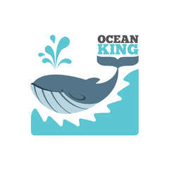 Vector whale logo or poster