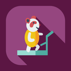 Flat modern design with shadow icons panda athlete
