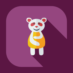 Flat modern design with shadow icons panda is sick