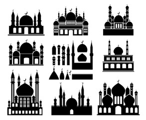 Islamic buildings silhouettes