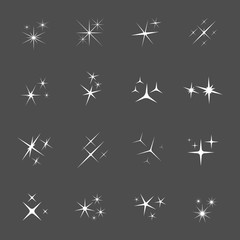 Vector sparkles icon set