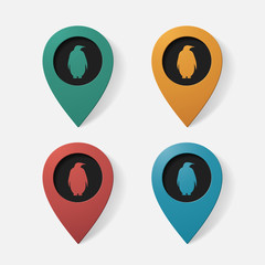 Realistic color pointer: penguin