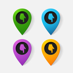 Realistic color pointer: finger down