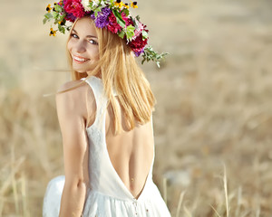 beautiful woman in flowers
