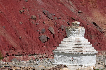 Buddhistic stupas (chorten) in the Himalayas  -Ladakh, Jammu & Kashmir, India