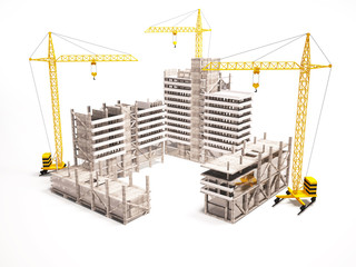 3d concept of high-rise buildings. © shuruev