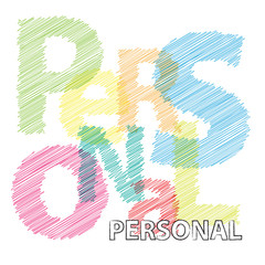 Vector Personal. Broken text  scrawled