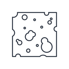 Vector cheese outline icon. Food symbol