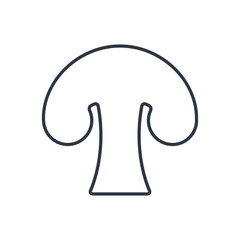 Vector mushroom outline icon. Food symbol