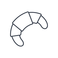 Vector croissant outline icon. Food symbol
