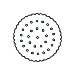 Vector biscuit outline icon. Food symbol