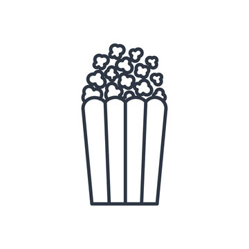 Vector popcorn outline icon. Food symbol